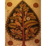 UNATTRIBUTED (TWENTIETH/ TWENTY FIRST CENTURY) BATIK Exotic birds perched on the branches of a