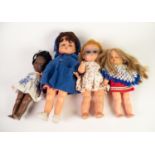 ROSEBUD RUBBEROID AND PLASTIC BLACK GIRL DOLL; SIMILAR RODDY GIRL DOLL with sleeping blue eyes and