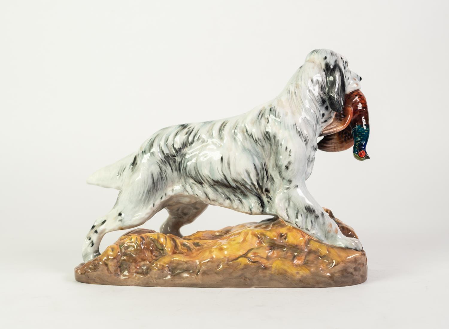 ROYAL DOULTON CHINA ?ENGLISH SETTER WITH PHEASANT? GROUP, HN2529, 8 ¼? (21cm) high, printed and - Image 2 of 3