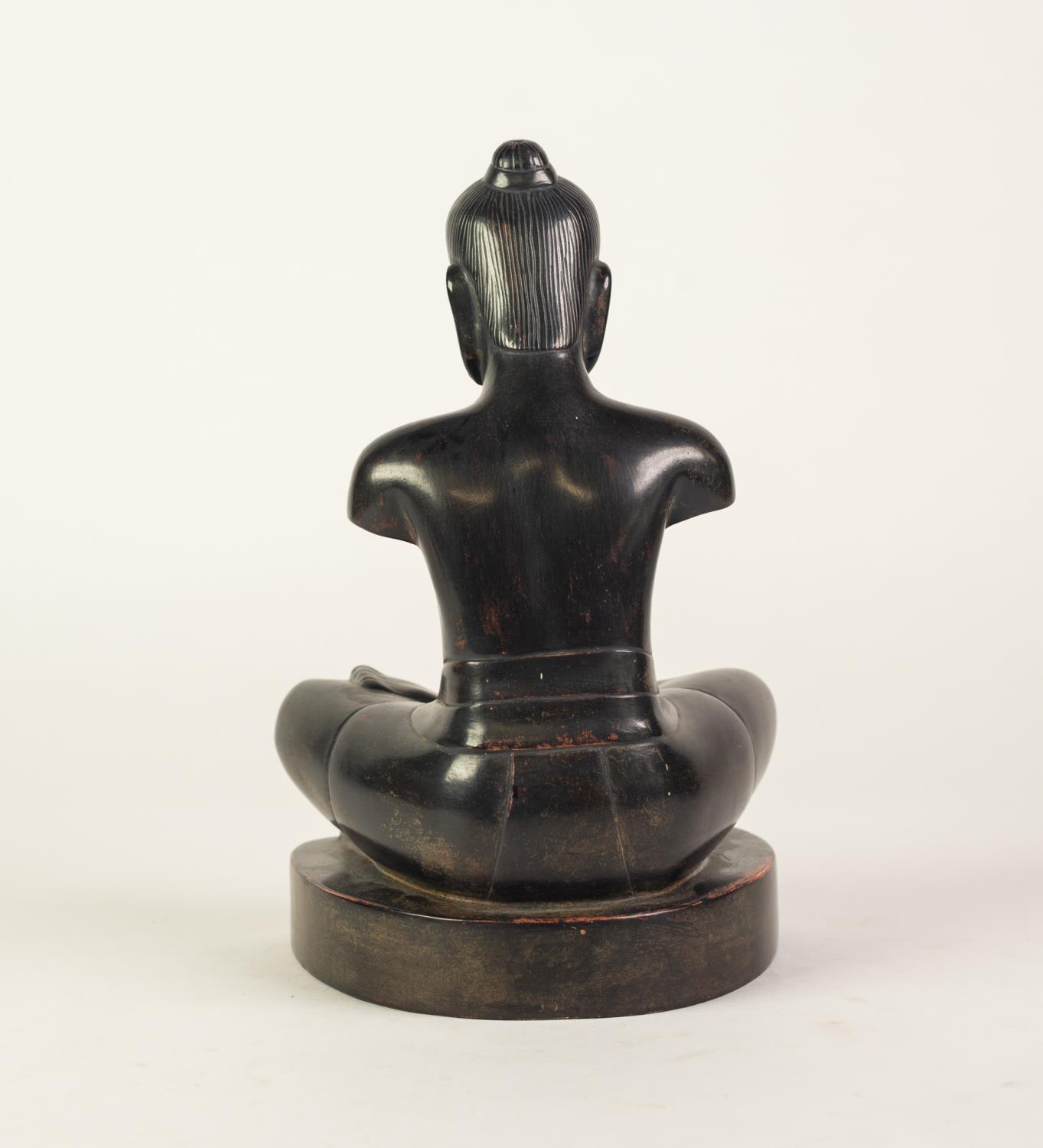 ARTISANS D?ANGKOR, CAMBODIAN BLACK ?PATINATED? COMPOSITION FIGURES OF AN ARMLESS BUDDHA, modelled - Image 2 of 3