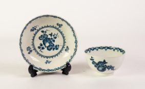 LATE 18th CENTURY CAUGHLEY PORCELAIN TEA BOWL transfer printed in underglaze blue with fruiting