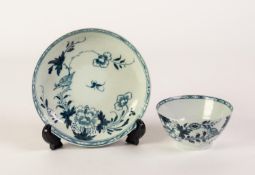18th CENTURY LIVERPOOL PORCELAIN, RICHARD CHAFFERS FACTORY, TEA BOWL AND SAUCER, each painted in