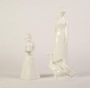 ROYAL DOULTON IMAGES SERIES WHITE CHINA GROUP Goose Girl, moulded by A Mislonkowski circa 1996, 11in