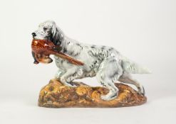 ROYAL DOULTON CHINA ?ENGLISH SETTER WITH PHEASANT? GROUP, HN2529, 8 ¼? (21cm) high, printed and