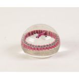 PERTHSHIRE ?DRAGONFLY? PATTERN GLASS PAPERWEIGHT, of typical form, the inclusion in pink with