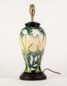 MODERN MOORCROFT POTTERY VASE TABLE LAMP of baluster form, decorated autour with a tube lined and