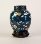 AN EARLY TWENTIETH CENTURY COPELAND SPODE POTTERY POT POURRI AND COVER, in imitation of a Chinese