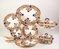 LATE VICTORIAN R.S. & Co, STAFFORDHIRE WINDSOR PATTERN POTTERY DINNER SERVICE of 50 pieces,