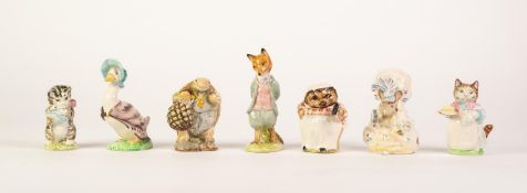 SEVEN BESWICK BEATRIX POTTER FIGURES WITH BROWN BACKSTAMPS, comprising: FOXY WHISKERED GENTLEMAN,
