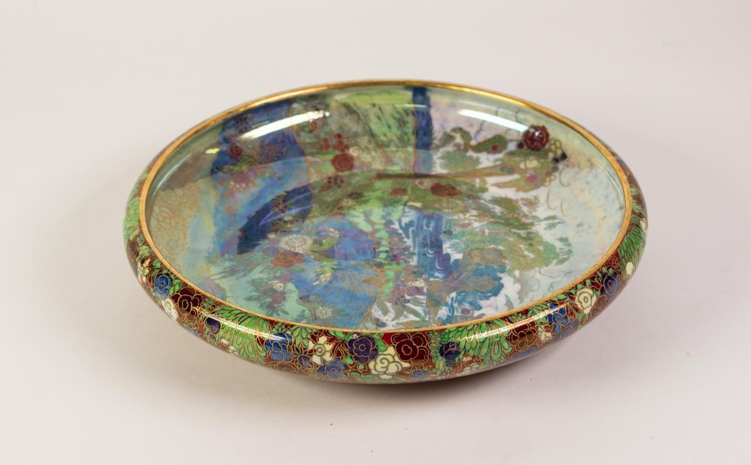 A 1930's A.G.H. JONES AND CO., WILTON WARE LUSTRE DECORATED POTTERY SHALLOW BOWL, with turned-in - Image 3 of 3