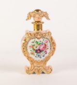 JACOB PETIT, FONTAINEBLEAU, NINETEENTH CENTURY FRENCH PORCELAIN ROCOCO PERFUME BOTTLE AND STOPPER,