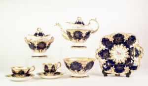 CIRCA 1830 STAFFORDSHIRE PORCELAIN TEA AND COFFEE SERVICE, 37 pieces including covers, comprising