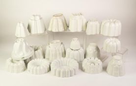 A SELECTION OF EIGHTEEN SHELLEY POTTERY WHITE GLAZED JELLY MOULDS (18)