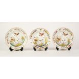 THREE SMALL LATE NINETEENTH CENTURY DOCCIA, FLORENCE BASSO-RELIEVO PLATES, the centers with swans