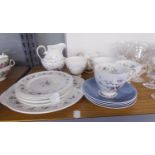 A RIDGWAY BONE CHINA TEA SERVICE 'GRAYWOOD' PATTERN FOR SIX PERSONS