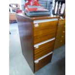 SAPELE MAHOGANY THREE DRAWER FILING CABINET