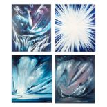 BARRY STOCKTON (MODERN) FOUR ACRYLICS ON CANVAS ?Ice Storm? Two signed and dated 2012 and 2013 23 ½?