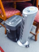 GOLDAIR ELECTRIC COLUMN CONVECTOR HEATER AND AN ELECTRIC SHREDDER