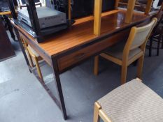 LOMAS & THORPE, MODERN ARCHITECTS TABLE, with mahogany effect formica top, long drawer and removable