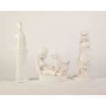 SPODE, PAULINE SHONE DESIGN WHITE CHINA GROUP, Playtime, 6in (15cm) high and TWO SIMILAR FIGURES,