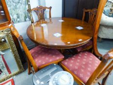 BEVAN FUNNEL, REGENCY STYLE YEW WOOD CIRCULAR BREAKFAST  TABLE, ON VASE SHAPED COLUMN AND SWEPT