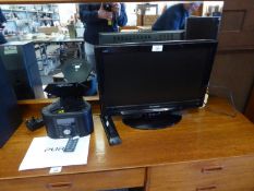 A SMALL PANASONIC VIERA FLAT SCREEN TELEVISION, 19" AND A PURE CHRONO RADIO AND CD PLAYER (2)