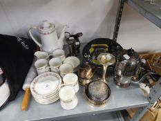 'BELINDA' PARAGON COFFEE SET FOR SIX PERSONS, A NORWEGIAN DECORATIVE WALL PLAQUE, ALFRED MEAKIN