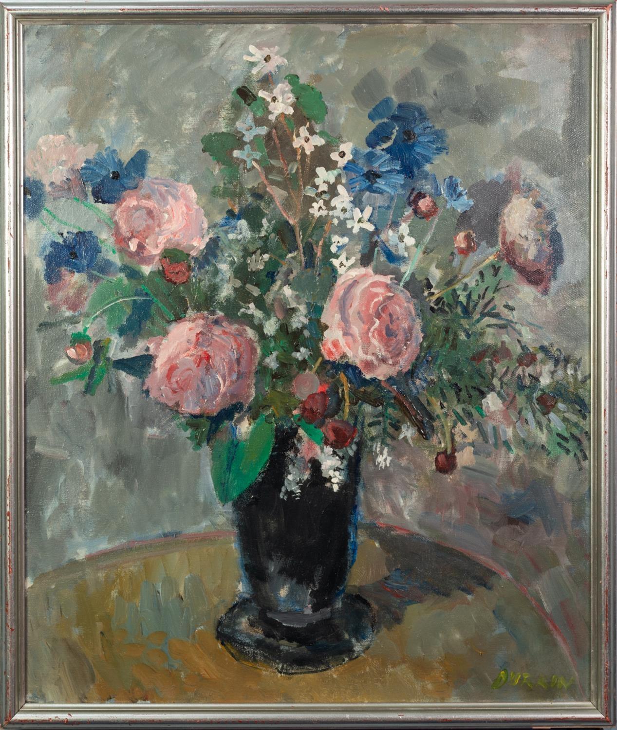 THOMAS DURKIN (1928-1990) OIL ON CANVAS Still Life-vase of flowers Signed 24? x 20? (61cm x 50. - Image 2 of 2