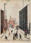 † L S. LOWRY (1881 - 1976) ARTIST SIGNED LIMITED EDITION COLOUR PRINT Industrial Scene An edition of