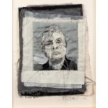 TRACEY COVERLEY (b.1970) FABRIC AND THREAD PORTRAIT ?Francis Bacon? Signed and titled Framed and