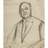 HARRY RUTHERFORD (1903 - 1985) CHARCOAL DRAWING ON PAPER Half-length portrait of a gentleman 30 x