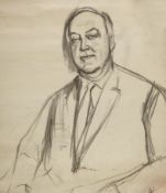 HARRY RUTHERFORD (1903 - 1985) CHARCOAL DRAWING ON PAPER Half-length portrait of a gentleman 30 x