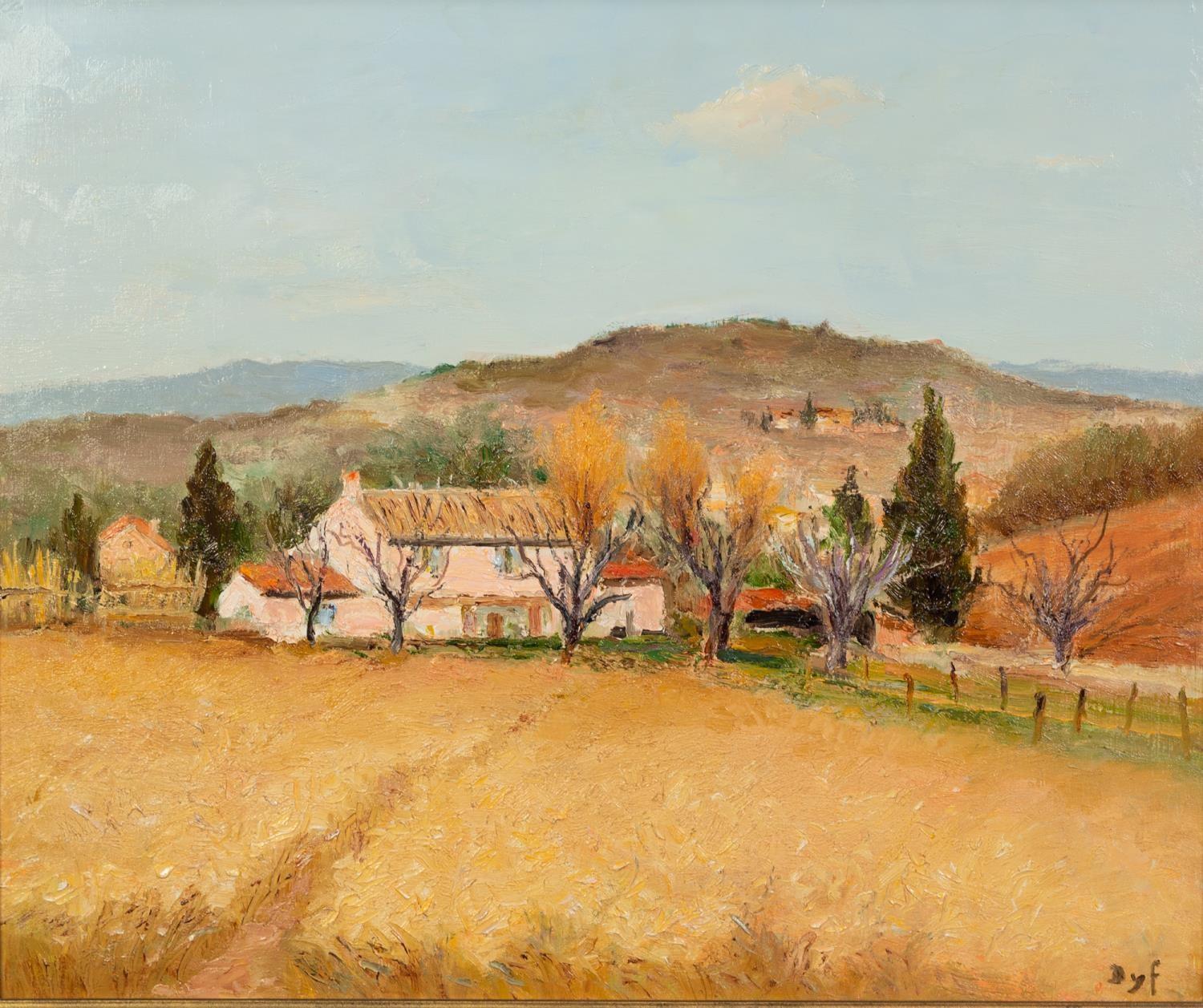 † MARCEL DYF (1899 - 1985) OIL ON CANVAS Maison Rose en Provence Signed lower right, executed 1983