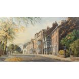 R.F FAWKES (TWENTIETH CENTURY) WATERCOLOUR DRAWING Prestbury Village Signed and dated 1990 17 ¼? x