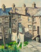 OWEN TRAYNOR (b.1934) OIL ON BOARD?Park Street Mossley? Signed and dated (19)72, titled to label