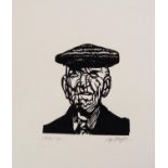 ROGER HAMPSON (1925 - 1996) LINOCUT Portrait 'Mr Parr' Signed, titled and numbered 6/10 in pencil,