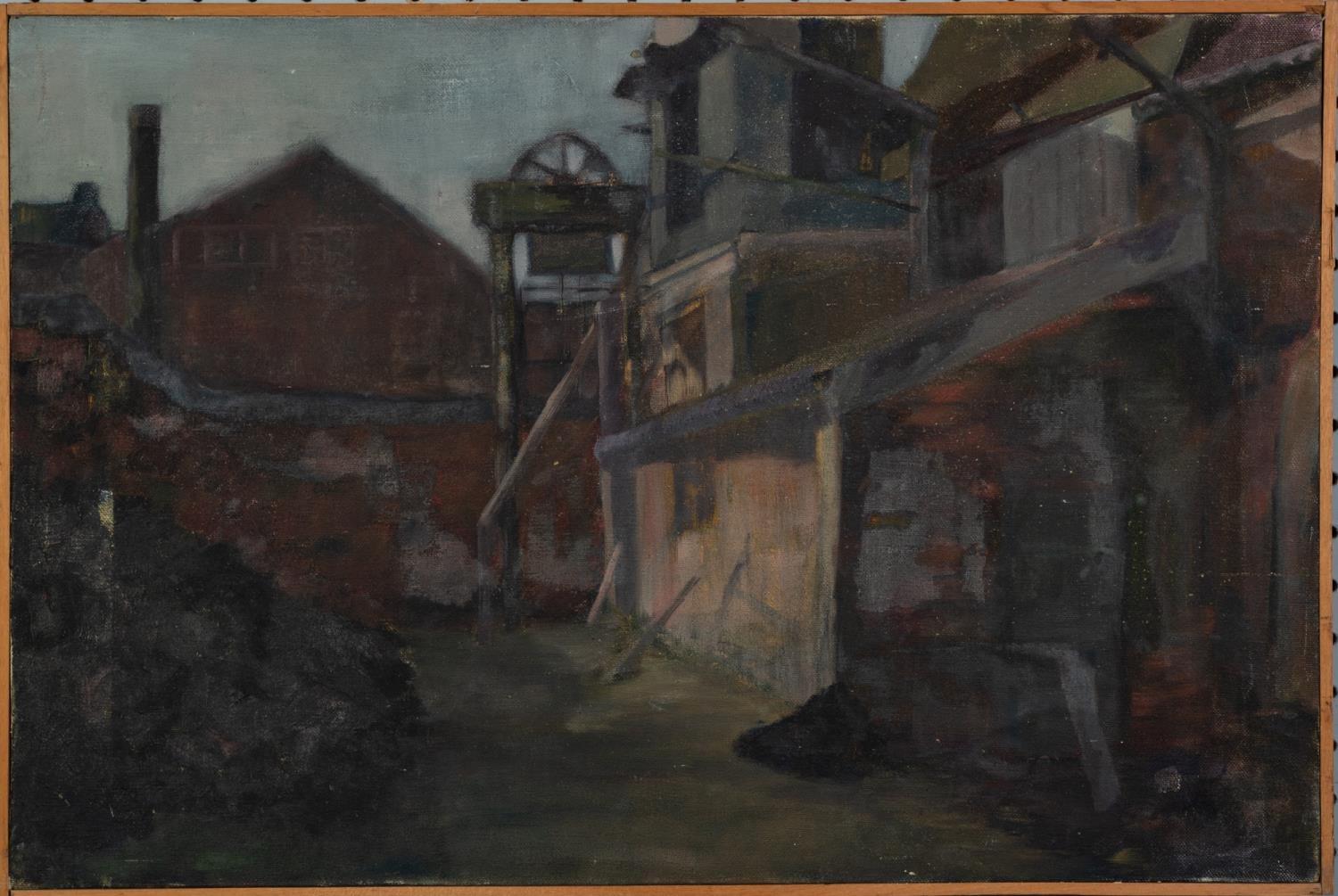 ATTRIBUTED TO TOM BROWN (1933-2017) OIL ON CANVAS Coal mine buildings Unsigned 16? x 24? (40.6cm x - Image 2 of 2