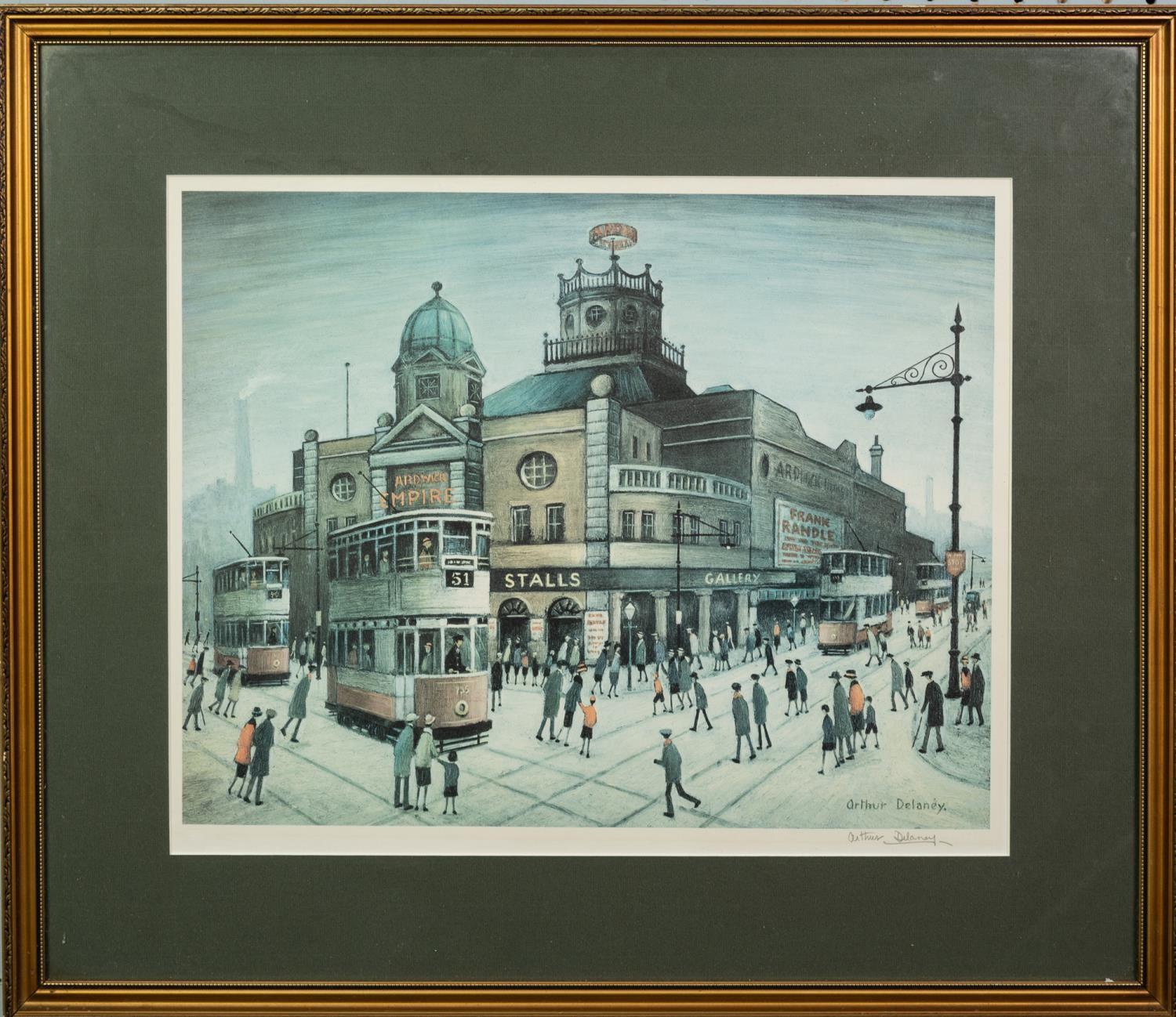 ARTHUR DELANEY ARTIST SIGNED COLOUR PRINT Ardwick Empire 14? x 18? (35.6cm x 45.7cm) - Image 2 of 2