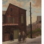 †ROGER HAMPSON (1925 - 1996) OIL PAINTING ON BOARD Peterhead Close, Bolton Signed lower right,
