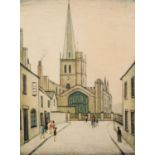 † L. S. LOWRY ARTIST SIGNED LIMITED EDITION COLOUR PRINT Burford Church An edition of 850,