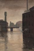 ROGER HAMPSON (1925 - 1996) OIL PAINTING ON BOARD 'Bristol Waterway' Signed lower right, titled