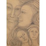 GOLDA ROSE (1921-2016) THREE PENCIL FACE PORTRAITS?Searching??Adoration? Signed and dated 1991 and