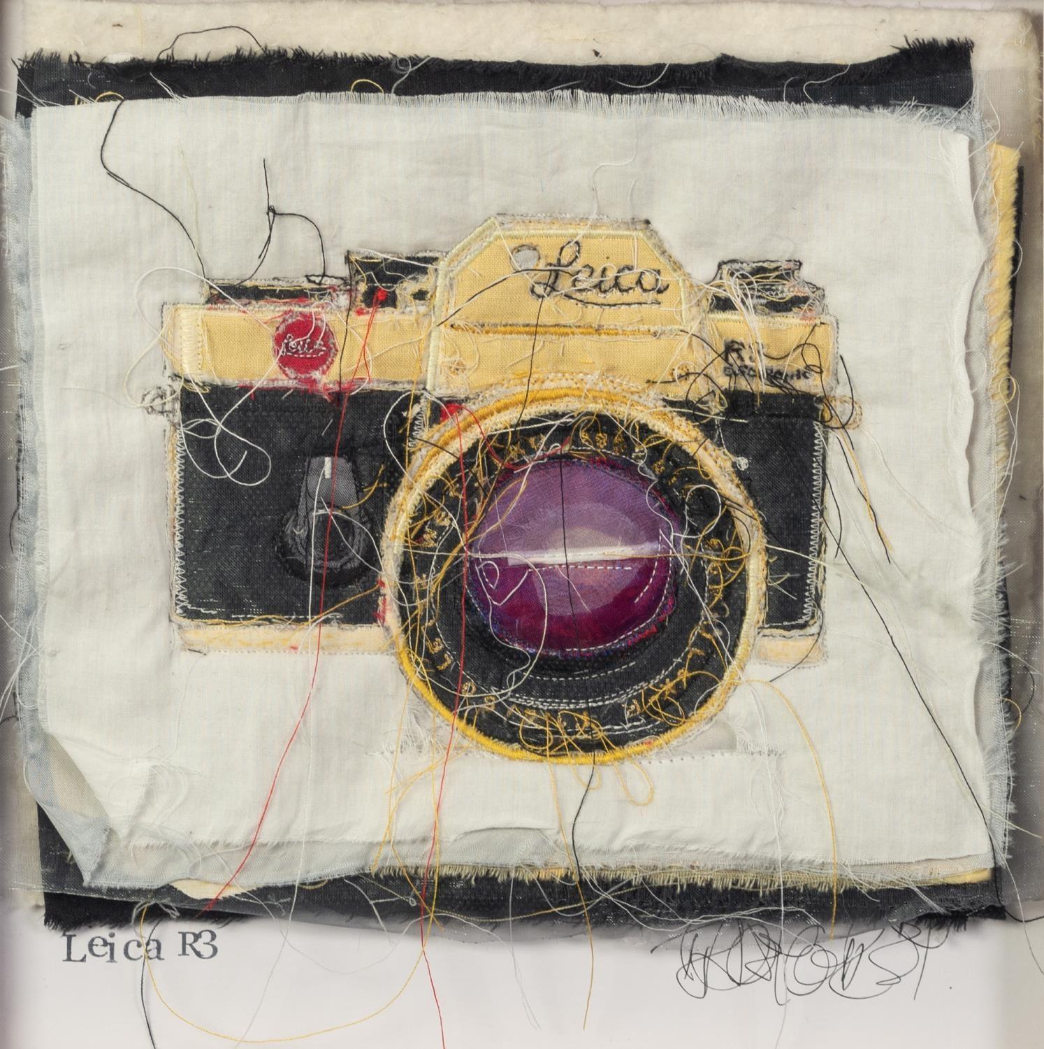 TRACEY COVERLEY (b.1970) FABRIC AND THREAD FROM THE CAMERA SERIES?Leica R3? Signed and titled Framed