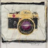 TRACEY COVERLEY (b.1970) FABRIC AND THREAD FROM THE CAMERA SERIES?Leica R3? Signed and titled Framed
