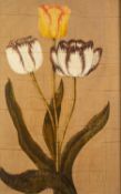 BRITISH SCHOOL (19th Century) OIL ON PANEL Study of three tulips Unsigned 17 3/4 x 11 3/4in (45 x