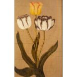 BRITISH SCHOOL (19th Century) OIL ON PANEL Study of three tulips Unsigned 17 3/4 x 11 3/4in (45 x