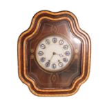 NINETEENTH CENTURY FRENCH ROSEWOOD GRAINED AND BRASS INLAID COMTOISE TABLEAU OR BULLS EYE CLOCK, the