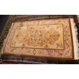 HEAVY QUALITY WASHED CHINESE BORDREED RUG, with floral centre medallion, having surround of four