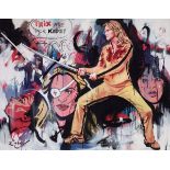 ZINSKY (MODERN)OIL ON CANVAS?The Bride, Kill Bill? Signed 32? x 41? (81.3cm x 104.1cm)