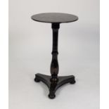 VICTORIAN BLACK LACQUERED, GILT PAINTED AND MOTHER OF PEARL INLAID TILT TOP OCCASIONAL TABLE, the